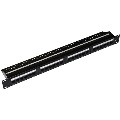 LINK Pannello Patch LKP624U 24 Porte Cat 6 UTP Nero per Armadi 19" Networking