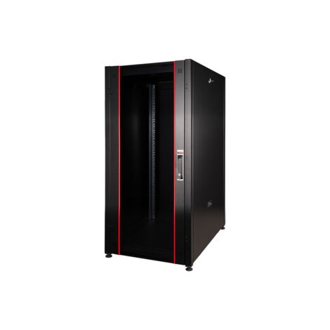 Link Rack   19'' Armadio 26u (a)1291. (l)600. (p)1000 Serie Eavi Porta Vetro Colore Nero Capacita Di Carico 1000 Kg-lk1926u610pvn