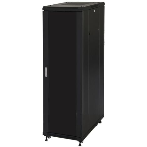 Link RACK19” ARMADIO 42U LK1942U610NV Mod. da terra L600xP1000xA2055 - nero con porta vetro - Assemblato - EAN: 8028400040732