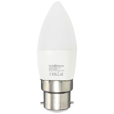 Link2Home Wi-Fi LED BC (B22) Opal Candle Dimmable Bulb, White + RGB 470 lm 5.5W LTHB225W