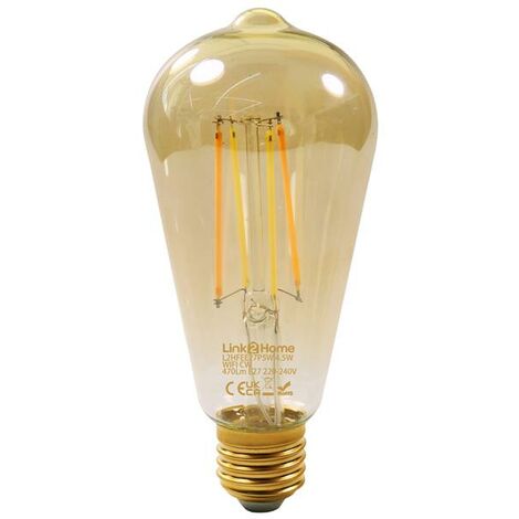 Link2Home Wi-Fi LED ES (E27) Pear Filament Dimmable Bulb, White 470 lm 4.5W LTHFEE27P5W