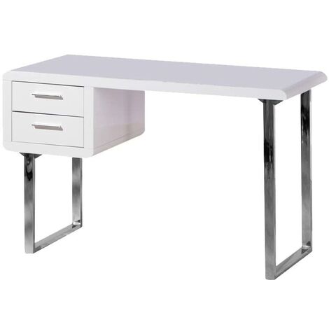 Links - Blanco 11 scrivania con cassetti, laccato bianco, 76 x 120 x 55 cm