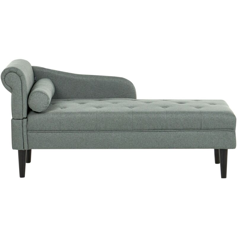 Beliani Linksseitige Chaiselongue Yvoire Stoff Grün