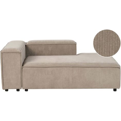 Linksseitige Chaiselounge ARDAL Cord Hellbraun