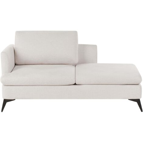 Linksseitige Chaiselounge SIEVOZ Stoff Hellbeige