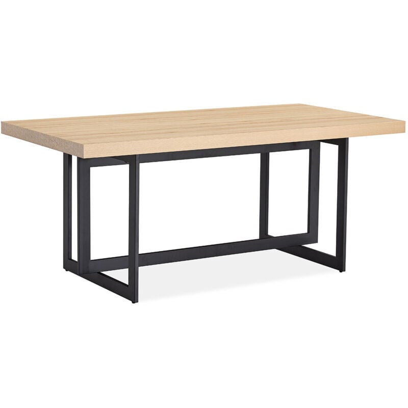 Bestmobilier - Linnea - table à manger - bois et noir - 6 personnes - bois / noir