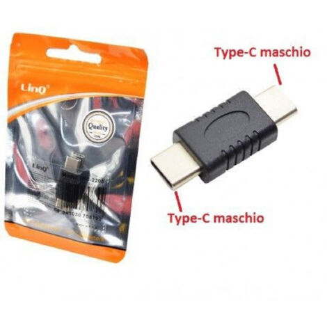 Linq - Adattatore Connettore Da Type-c Tipo C Maschio A Type-c Maschio Tpc-2203 -