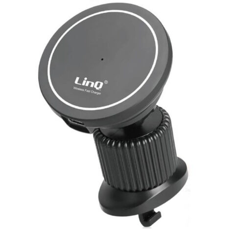 Linq - Caricabatteria Wireless Magnetico Presa Aria Auto 360° Qi 15 W Smartphone C3524 -