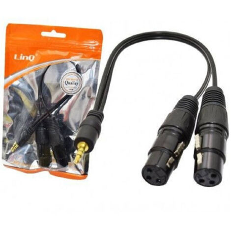 Linq - Cavo Adattatore Audio Da Jack 3,5 Mm Maschio Stereo A 2 Xlr Femmina 30cm Kl-9252 -