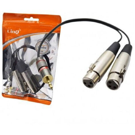 Linq - Cavo Adattatore Audio Da Jack 3,5mm Maschio A 2 Xlr Femmina Microfono Stereo Kl-9249 -
