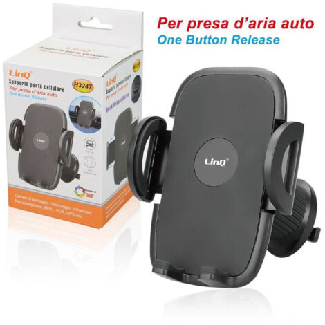 Linq - Staffa Supporto Da Auto Porta Cellulari Smartphone Gancio Per Presa D'aria H3247 -