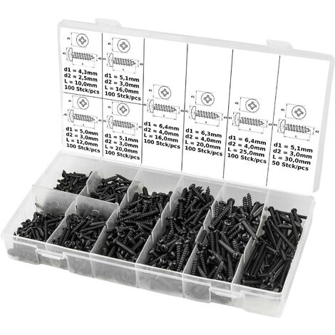 Linsen Blechschrauben Set 750tlg.
Linsen Blechschrauben Set 750tlg.