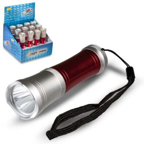 LINTERNA ALUMINIO 1 LED 1W ROJA-JS CORP.-8436047426312