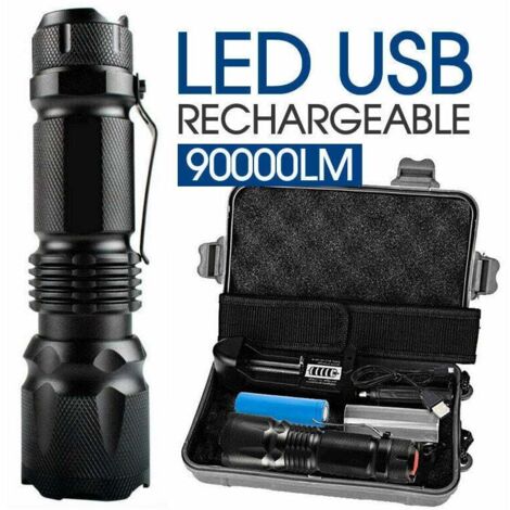 Linterna brillante con zoom, linterna L2, mini linterna, portátil, recargable, potente linterna (juegos)