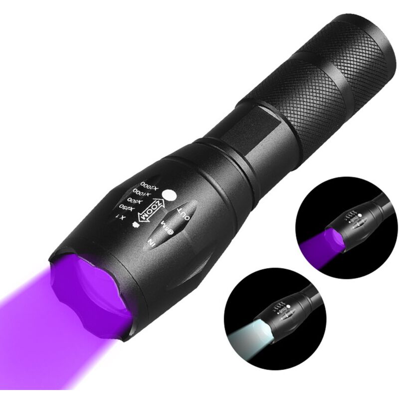 

Linterna con lámpara UV de 365 nm Linterna de luz negra Lámpara UV Escorpio Detección de minerales de diamante