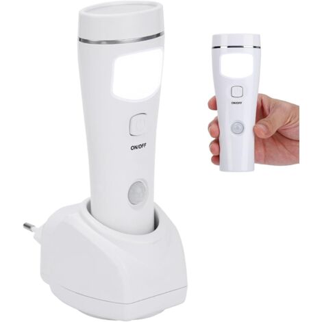 Linterna con sensor de movimiento para interiores, linterna de pared recargable, linterna recargable con enchufe de red para cortes de energía, emergencias, uso en interiores y exteriores