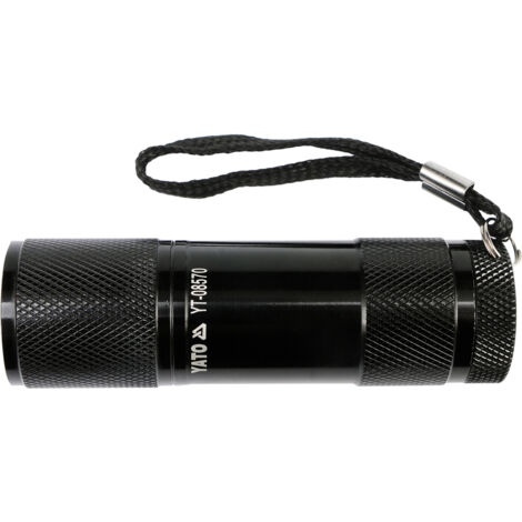 LINTERNA DE ALUMINIO, 9 LED, NEGRA - YT-08570