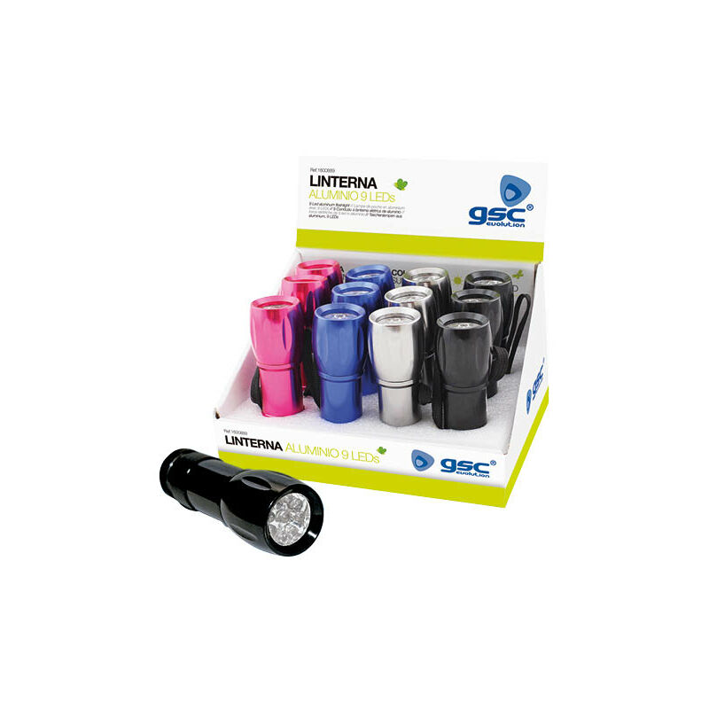 

Linterna de aluminio 9LEDs - 12 uds. caja expositor