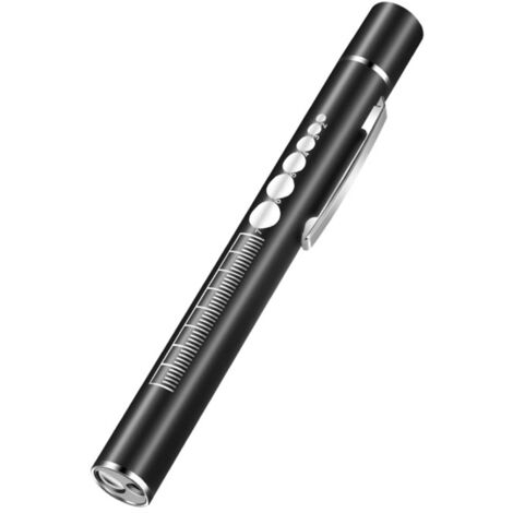 Linterna de bolsillo de doble fuente para pupilas, linterna portátil recargable para médicos y enfermeras, de acero inoxidable, linterna LED 2 en 1 amarilla y blanca.