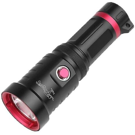 Linterna de buceo, luz subacuática recargable de 5000 lúmenes, linterna de buceo LED profesional impermeable IPX8, luces sumergibles subacuáticas de 150 m con batería y cargador
