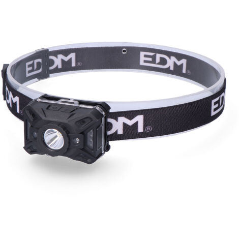 LINTERNA DE CABEZA. FRONTAL. CON SENSOR DE ENCENDIDO/APAGADO 1 LED COB 5W 7 TIPOS DE LUZ 3xAAA (INCLUIDAS) EDM
