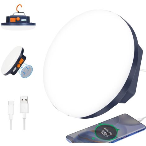 Linterna de camping portátil, batería externa de 9900 mAh, luz de tienda de campaña de 2000 lúmenes recargable, lámpara LED resistente al agua IP65 para camping, trabajo, caza, pesca, senderismo, emer