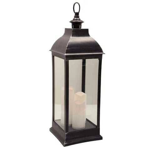 Linterna de exterior antigua negra - H. 71 cm - Atmosphera créateur d'intérieur