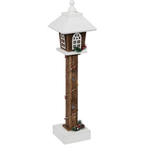 LINTERNA DE MADERA NIEVE LED 60CM - Feeric lights & christmas