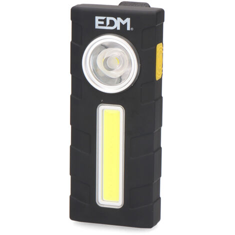 Linterna de petaca LED, 250 lm + 300 lm, Batería recargable, IP42 EDM 36375