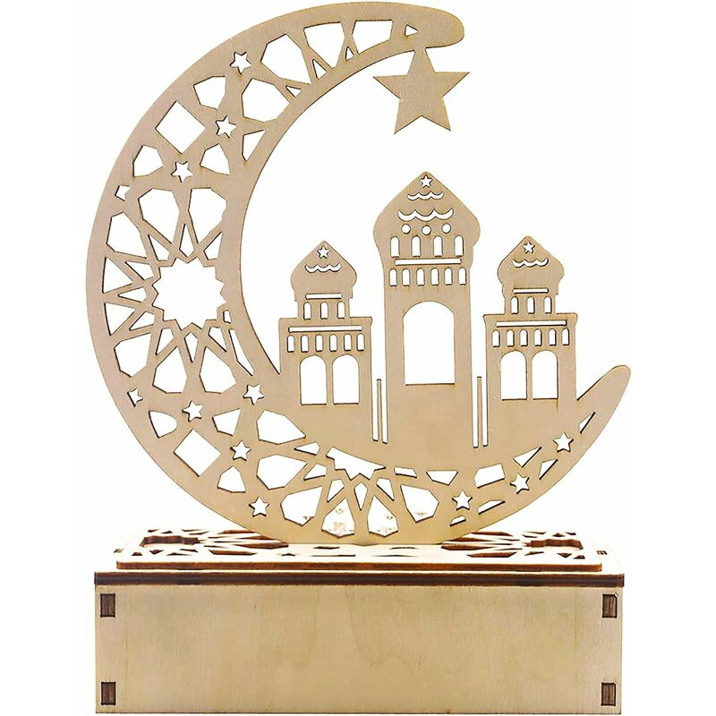 

Linterna de Ramadán - Media luna y estrella Islam Eid - Luz nocturna en forma de media luna para Eid musulmán, decoración esencial para las oraciones