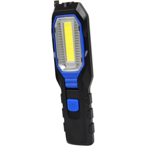 Linterna de trabajo LED portátil COB recargable, linterna de inspección magnética con indicador de batería, lámpara de reparación compacta y ajustable para emergencias, color aleatorio
