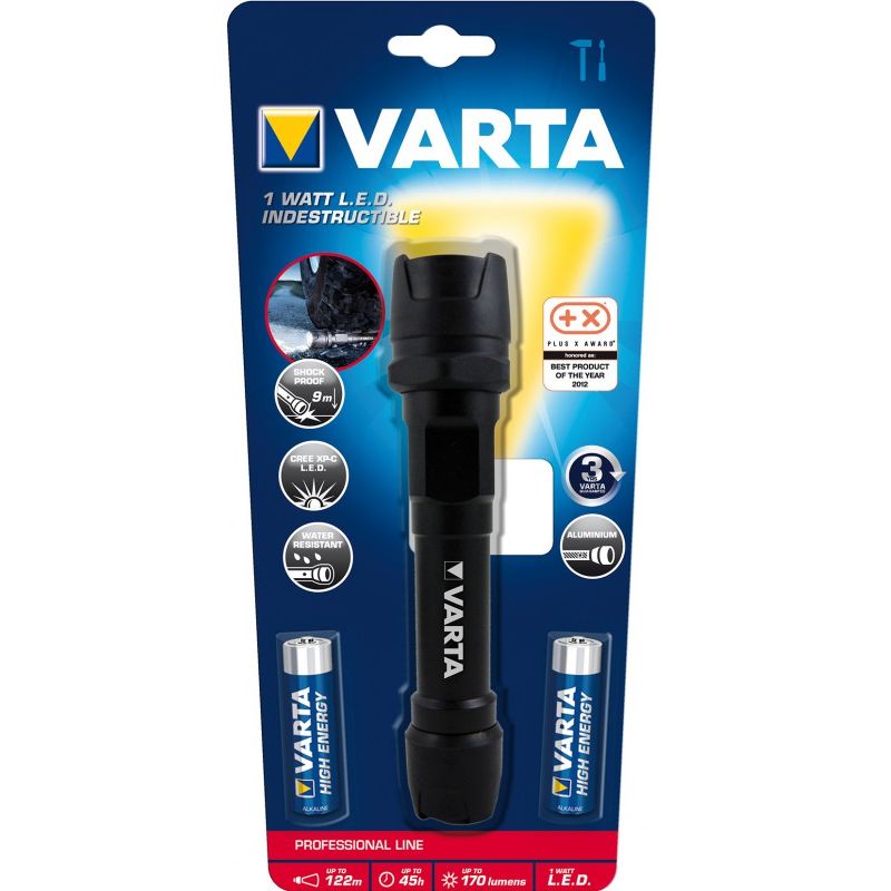 

Linterna eléctrica 1 W - Led Indestructible Light - 2 AA 18701101421 - - Varta