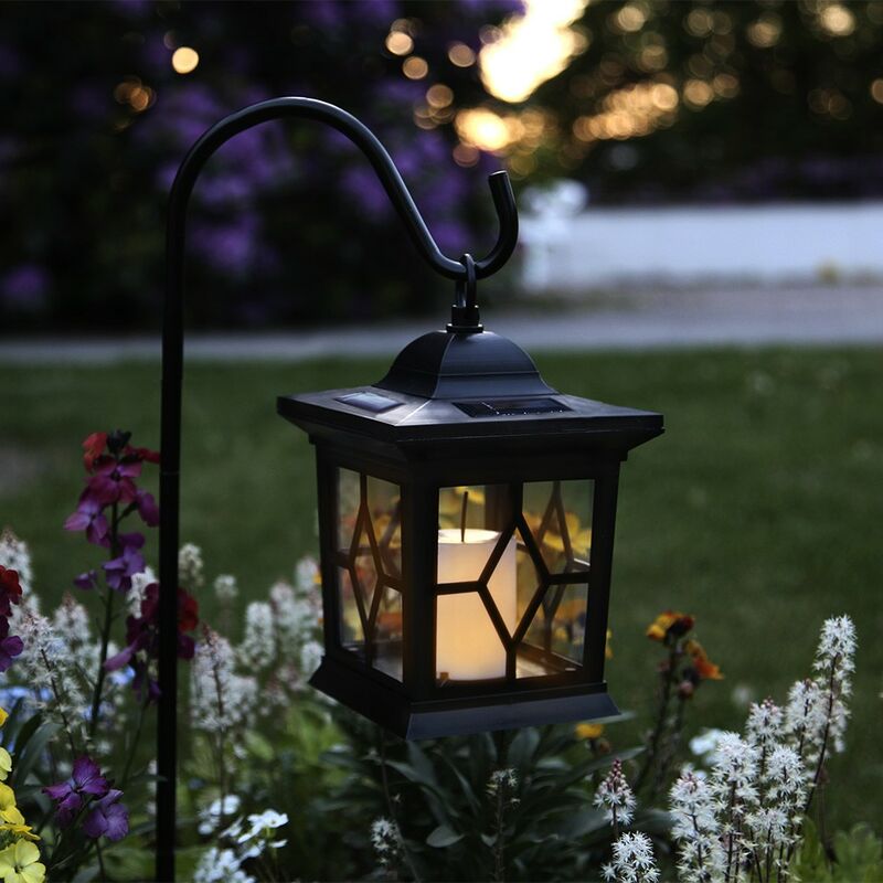 

Linterna Exterior Solar LED Negro H37cm