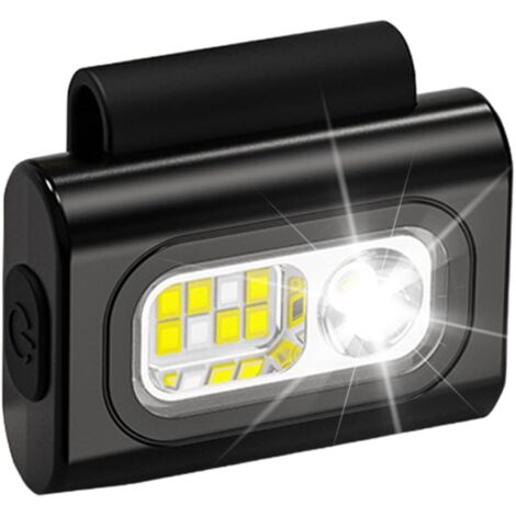 Linterna frontal deportiva multifuncional recargable para correr de noche al aire libre, mini linterna portátil tipo pinza de ropa.