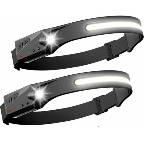 Linterna frontal LED con sensor, potente COB XPE, 5 modos, recargable por USB, resistente al agua, para correr, acampar, leer, hacer senderismo, ciclismo, pescar y andar en bicicleta.