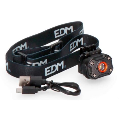 Linterna Frontal LED EDM 8W 400Lm Recargable 36417