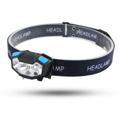 Linterna frontal LED KZQ, luz de trabajo LED, linterna frontal con sensor de movimiento, recargable por USB, luz de trabajo impermeable, 4 modos de iluminación.