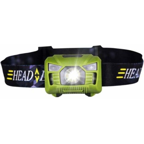Linterna frontal LED recargable de 5 W con sensor de movimiento, mini linterna frontal recargable para camping, USB, para ciclismo, correr y pescar, color verde.