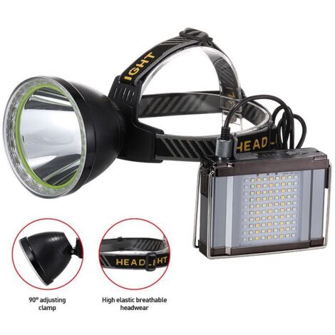Linterna frontal LED recargable, impermeable, superbrillante, 2000 lúmenes, ajustable, 3 modos de iluminación, para camping, jogging, reparaciones y emergencias, talla L