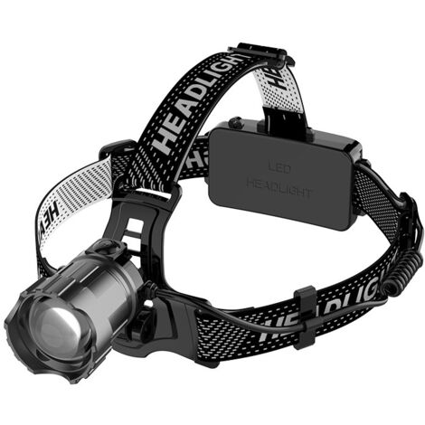 Linterna frontal LED recargable, linterna frontal superbrillante 10000 con 3 modos de iluminación, linterna frontal ajustable de 90°, linterna frontal ligera impermeable IP65, adecuada para uso en ext