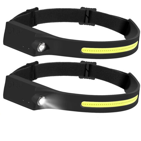 Linterna frontal LED recargable por USB - 230 LED, resistente al agua, ideal para senderismo, ciclismo y pasear al perro (regalo de San Valentín para hombre)