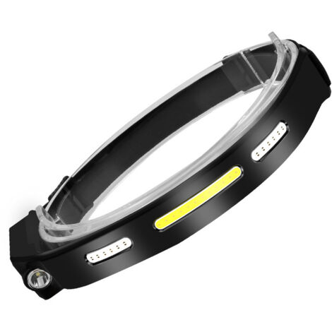 Linterna frontal LED recargable, potente linterna frontal USB resistente al agua con sensor de movimiento