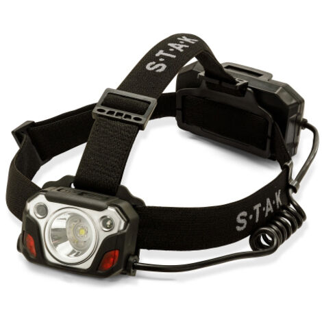 Linterna Frontal LED Recargable y Ajustable Stak 10 W 1200 Lm