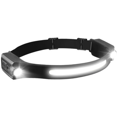 Linterna frontal ligera, recargable por USB e impermeable, ideal para acampar, hacer senderismo, pescar, correr y montar en bicicleta.