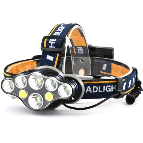 Linterna Frontal MINKUROW, 8 Led, 18000 Lúmenes, Súper Brillante, Recargable Por Usb, Impermeable, Ligera