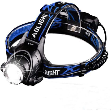 Linterna frontal recargable, 2000 lúmenes, superbrillante, impermeable, ligera, potente, con LED, indicador rojo, 8 modos de iluminación, sensor de movimiento, 30 horas de duración de la batería para 