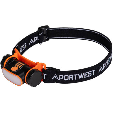 Linterna frontal recargable por USB negra