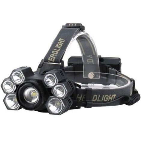 Linterna frontal recargable USB potente, linterna frontal de 7 LED, linterna de cabeza, linterna de mano, linterna impermeable