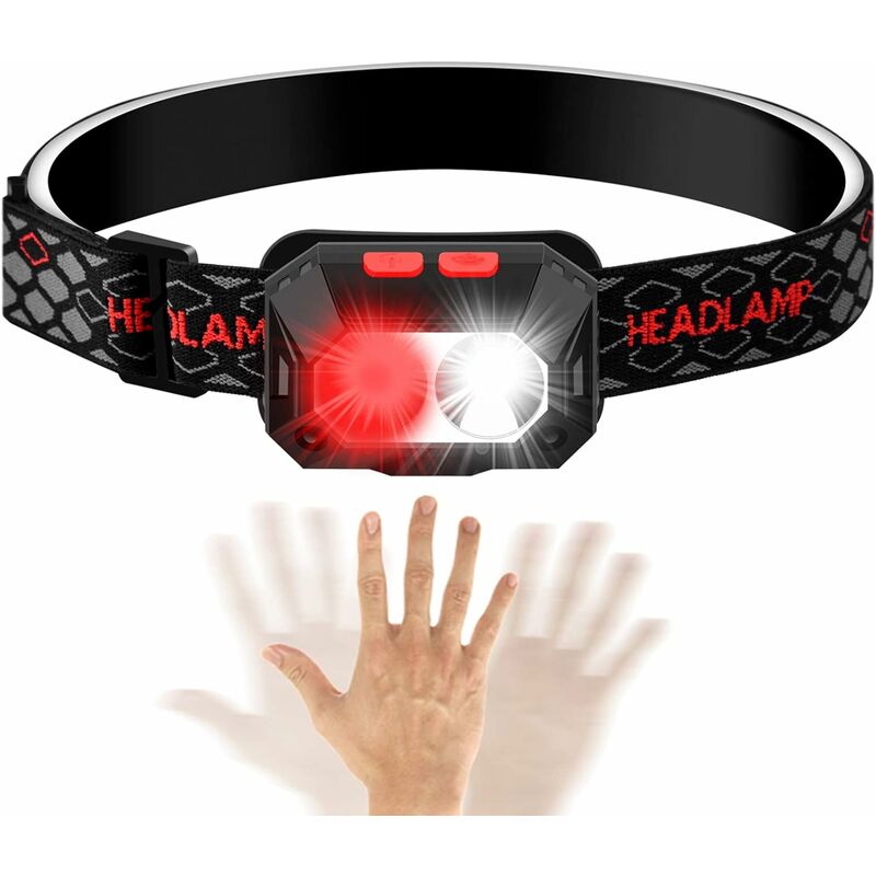 

Linterna frontal USB recargable de 6 modos 1000LUMIN Linterna frontal con linterna LED USB, IPX4 resistente al agua, duradera de 6 a 8 horas para