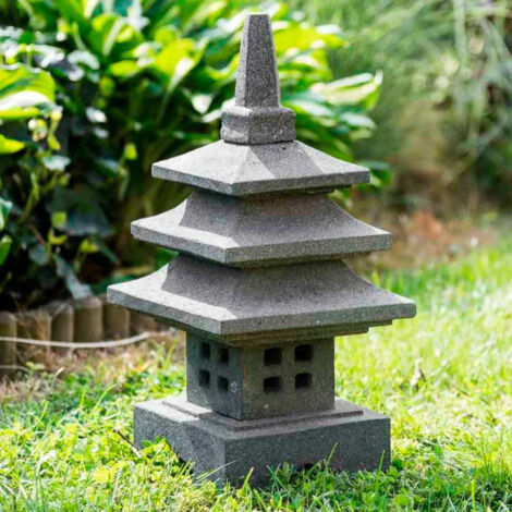 Linterna japonesa de piedra de lava 50 cm decoración zen